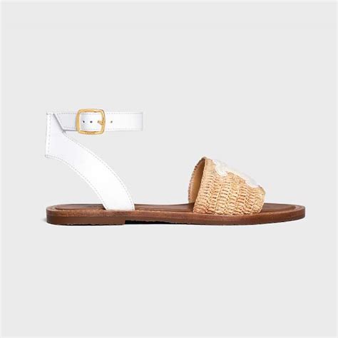 celine white leather sandals.